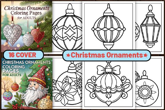 72 Christmas Ornaments Coloring Pages