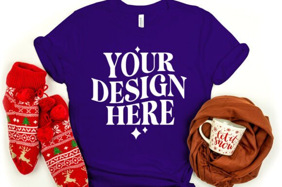 Christmas Bella Canvas 3001 Mock Purple β A Product Mockup for Polished Content
