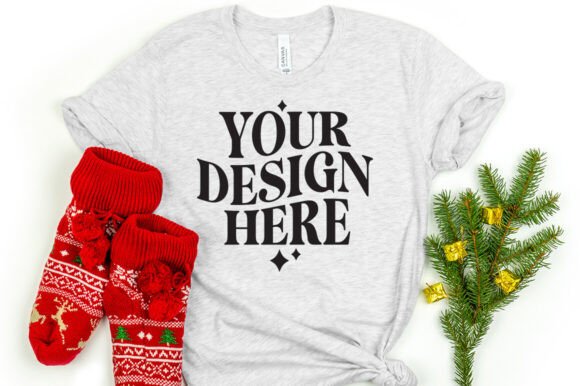 Christmas Bella Canvas 3001 Mockup Ash Review