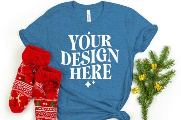 Christmas Bella Canvas 3001 Mockup Deep for Product Mockups