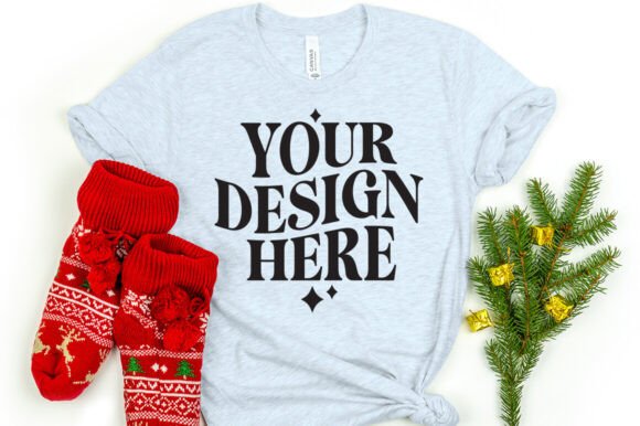 Christmas Bella Canvas 3001 Mockup Ice B for Product Mockups