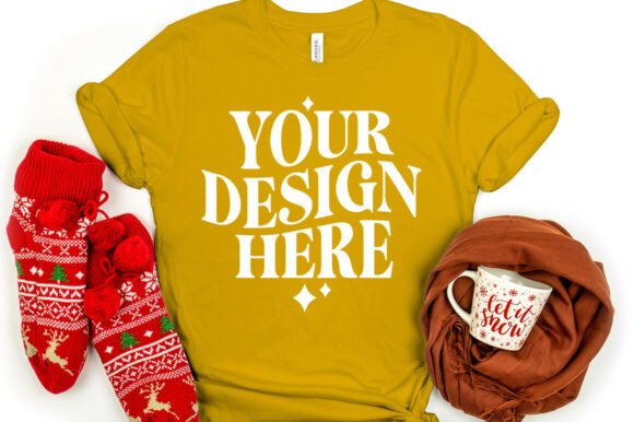 Christmas Bella Canvas 3001 Mockup Musta for Product Mockups