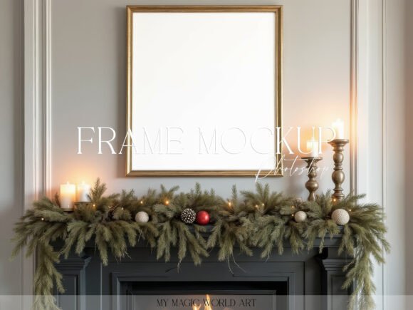 Christmas Frame Poster Mockup for Art by Frames Amp Review