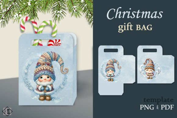 Christmas Gift Bag. Christmas Gnomes