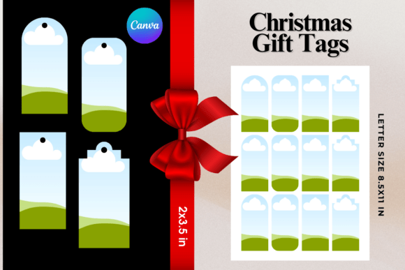 Christmas Gift Tag Canva Frame Label Tag for Branding and Marketing