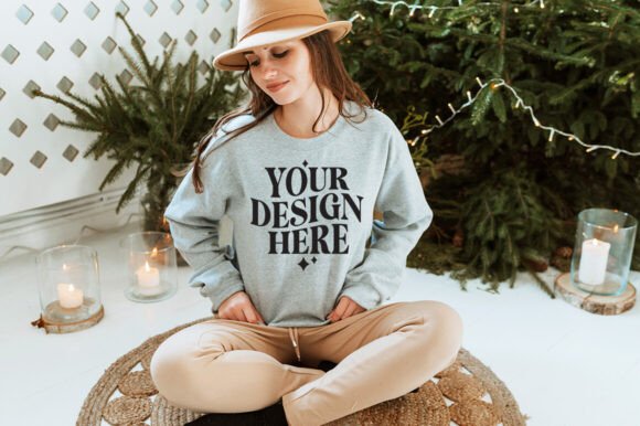 Christmas Gildan 18000 Mockup 12: A Festive Graphic Design Asset for Product Mockups
