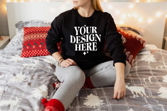 Christmas Gildan 18000 Mockup 31: A Premium Product Mockups Addition for Seasonal Branding