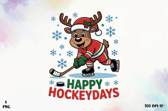 Christmas Hockey Reindeer PNG Review