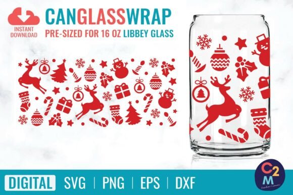Christmas Libbey Glass 16oz SVG Review