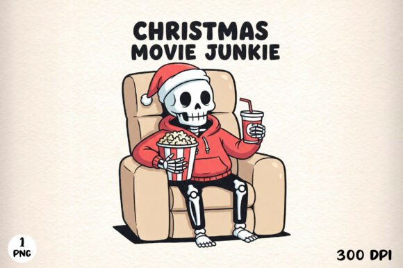 Christmas Movie Junkie Png Sublimation for T-Shirt Designs