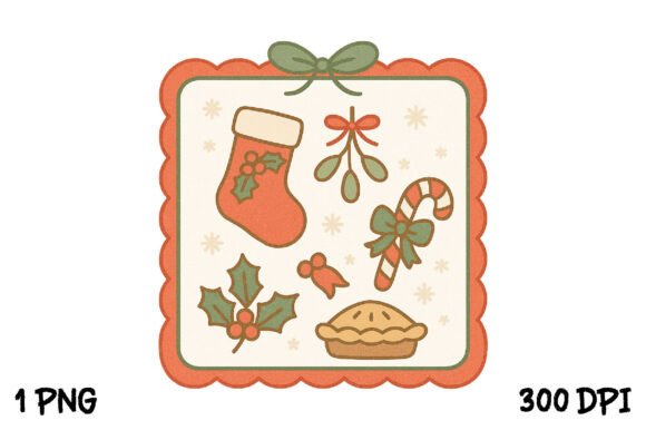 Christmas Ornaments Coquette Frame Png for T-Shirt Designs