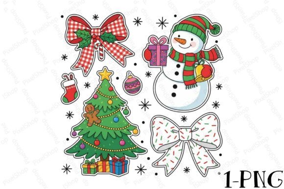 Christmas PNG, Snowman Bow PNG for T-Shirt Designs
