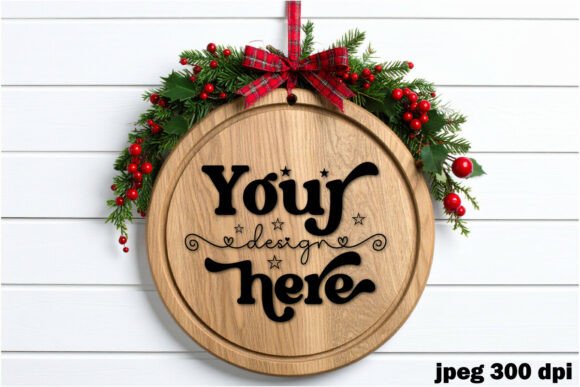 Christmas Round Sign Mockup 2: A Versatile Graphic Design Asset for Crafts and Branding