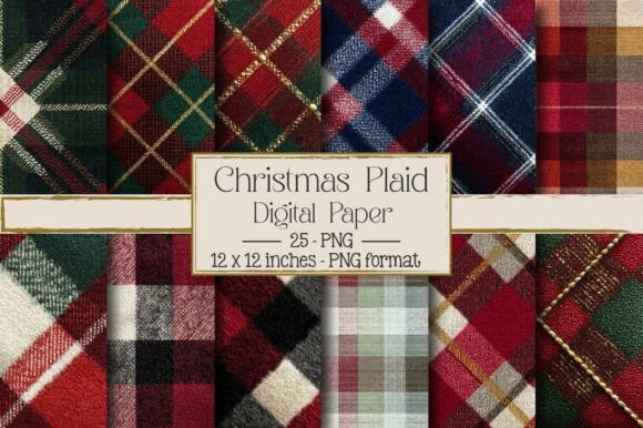 Christmas Seamless Plaid Patterns for Editorial Design