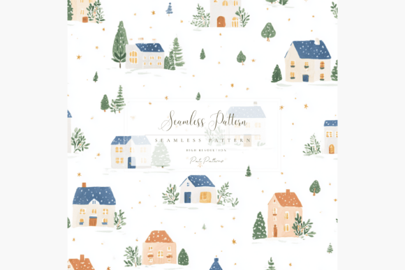 Christmas Winter Village Seamless Pattern PNG: A Versatile Design Asset for Content Creators
