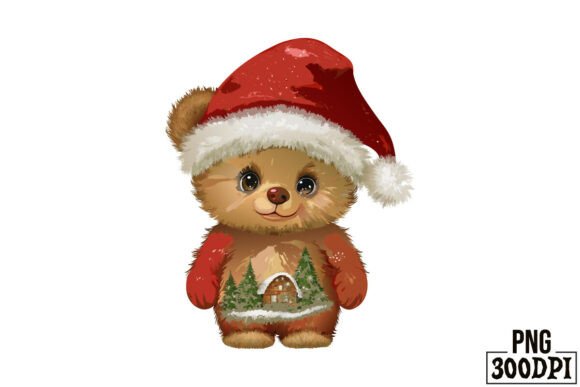 Cute Bear with Christmas Clipart 12 for Crafts and Seasonal Design