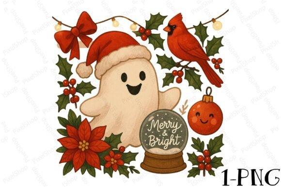 Cute Ghost Christmas Icons PNG: A Publisher’s Take on T-Shirt Designs