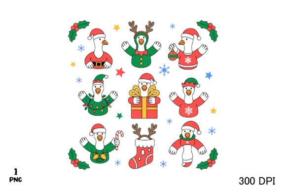 Funny Christmas Goose Sublimation for T-Shirt Designs