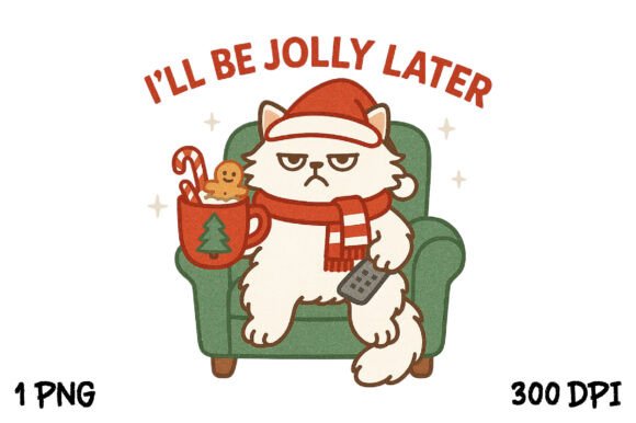 Funny Christmas Sarcastic Lazy Cat Png in T-Shirt Designs