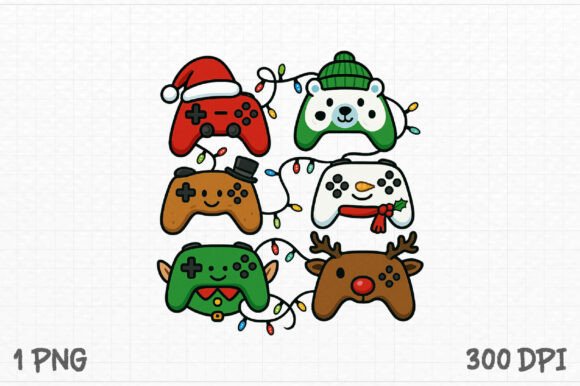 Gamer Boy Christmas Png for T-Shirt Designs and Seasonal Campaigns
