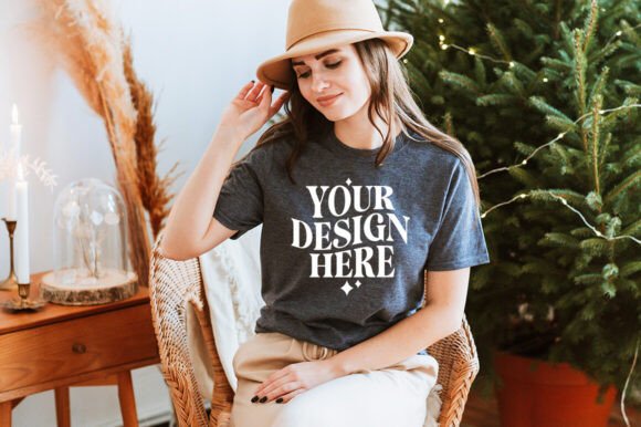 Gildan 64000 Christmas T-Shirt Mockup 16 for Product Mockups
