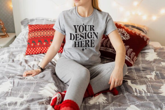 Gildan 64000 Christmas T-Shirt Mockup 24: A Festive Branding Powerhouse