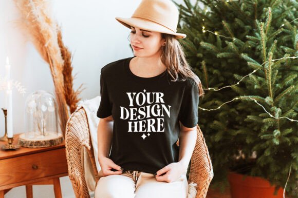 Gildan 64000 Christmas T-Shirt Mockup for Product Mockups