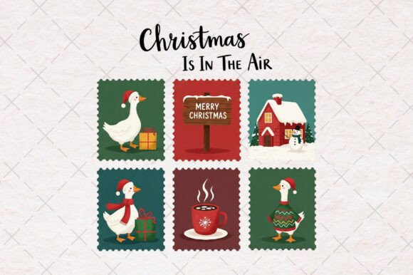 Goose Christmas Stamp PNG-Cozy Holiday: A Review for T-Shirt Designs