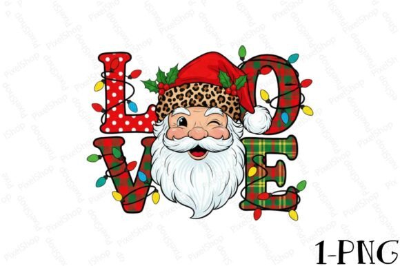 Love Christmas Png Sublimation Design for T-Shirt Designs