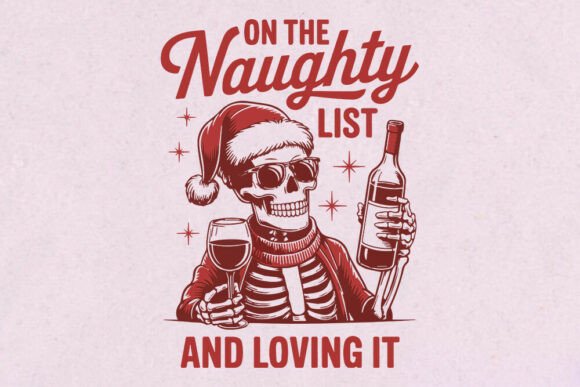 Naughty List Skeleton Christmas SVG for Crafts
