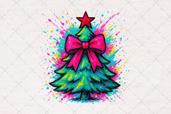 Neon Christmas Tree Png Review for T-Shirt Designs