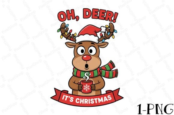 Oh, Deer It’s Christmas Sublimation T-Shirt Designs