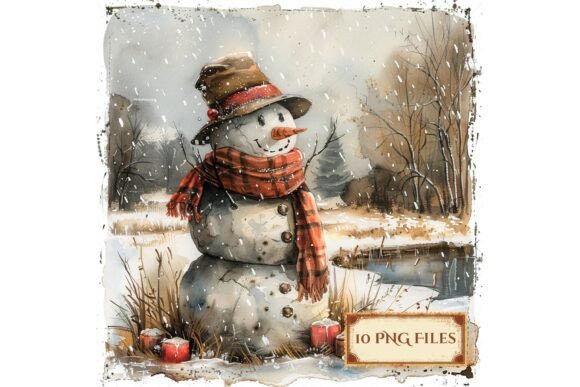 Snowman Christmas Scrapbook Paper: A Festive Background for Digital Creators