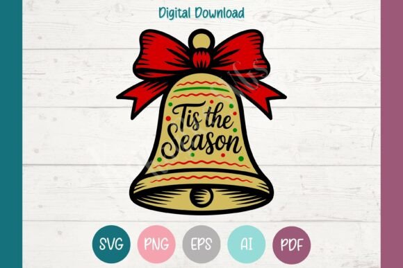 Tis the Season Christmas Bell SVG PNG Review