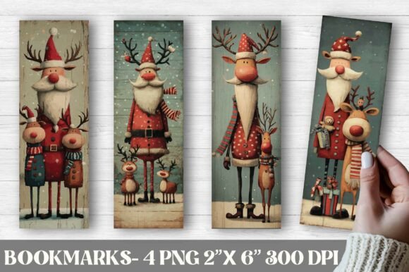 Whimsical Christmas Santa Reindeer Print Templates Review
